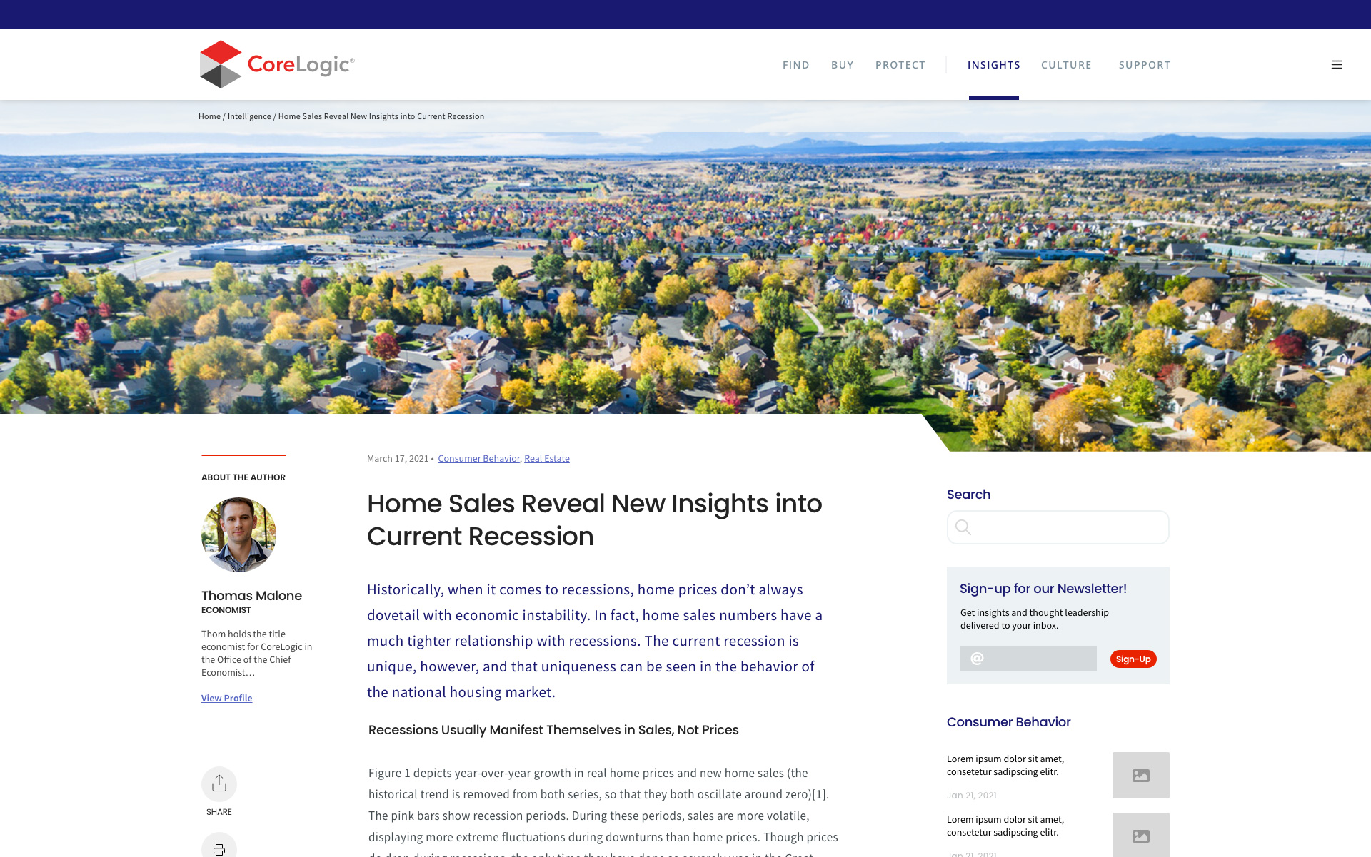 CoreLogic content marketing redesign