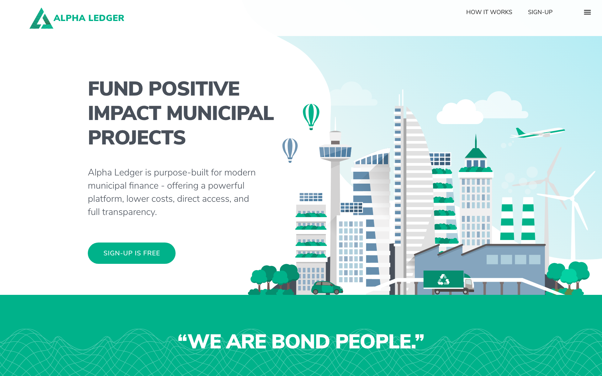 Alpha Ledger hero image visual design and illustration