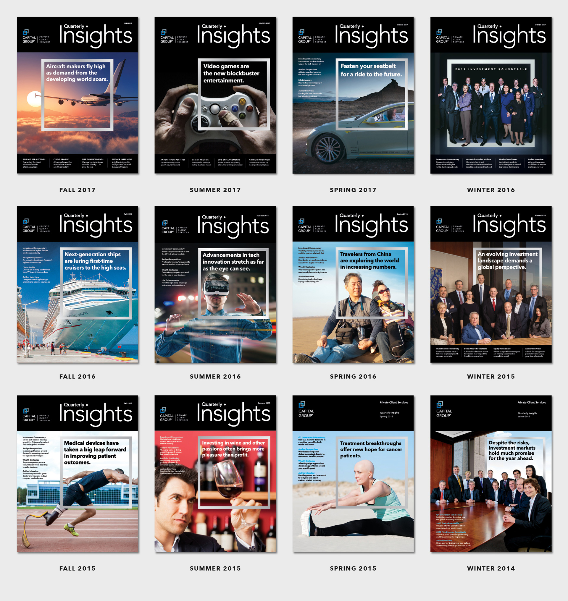 Quarterly Insights magazine covers