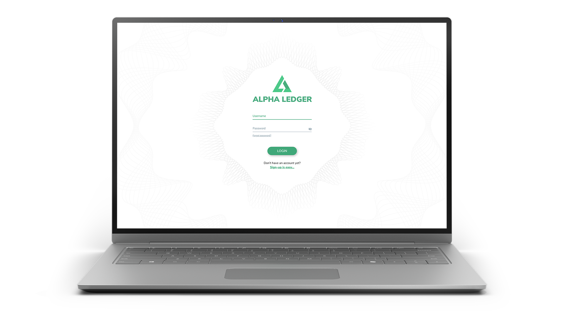 Alpha Ledger start screen