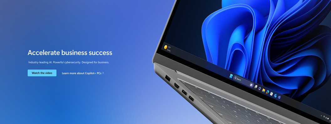 Windows for business homepage hero